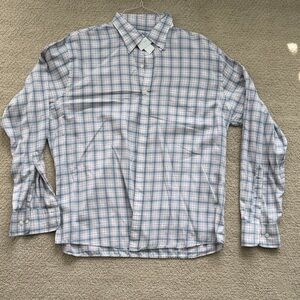 Peter Millar Light Blue and Pink Checkered Shirt